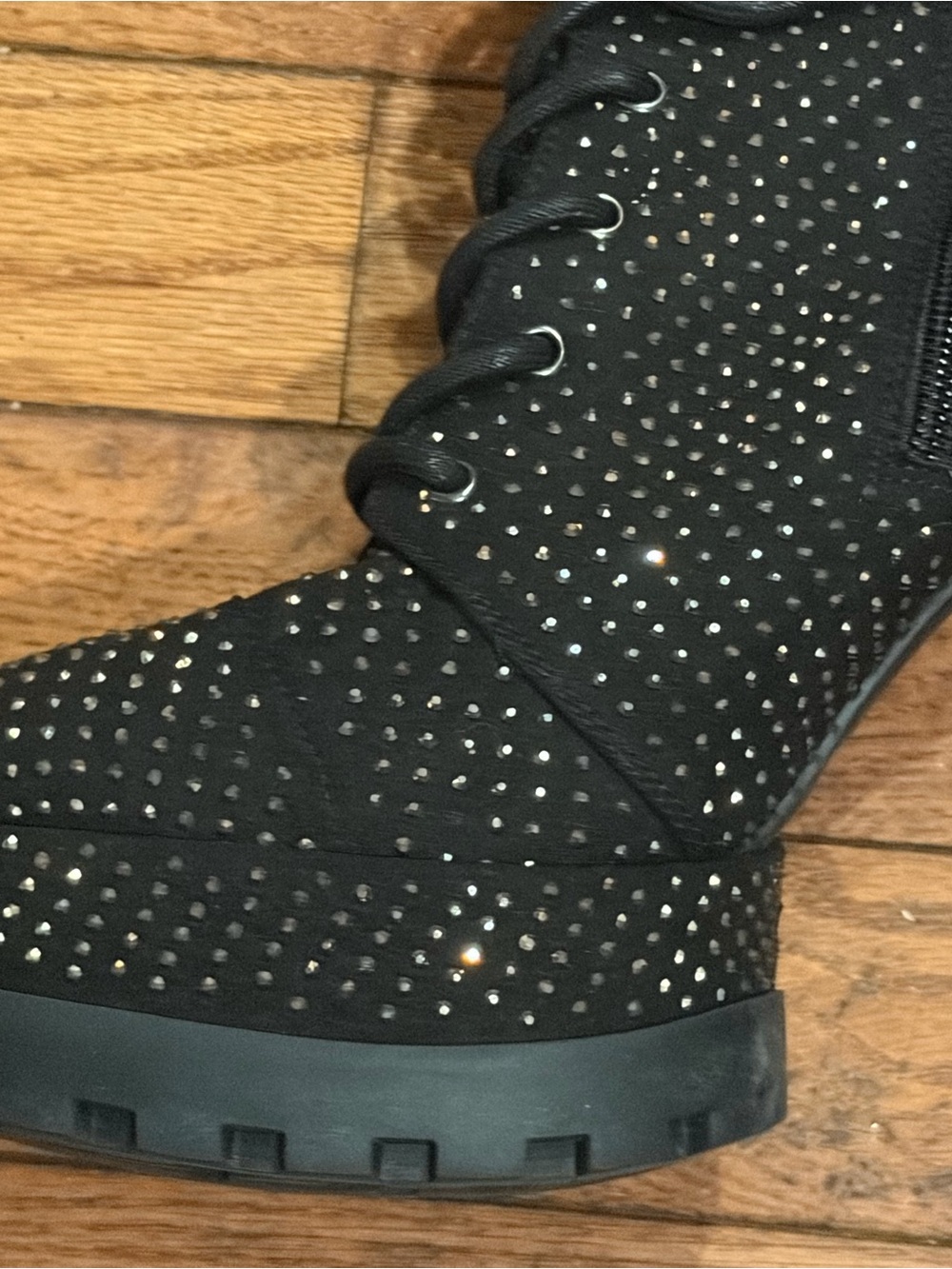 NEW Jessica Simpson Irella-2 Platform Black Suede Sparkle Size 7.5 - Picture 12 of 15